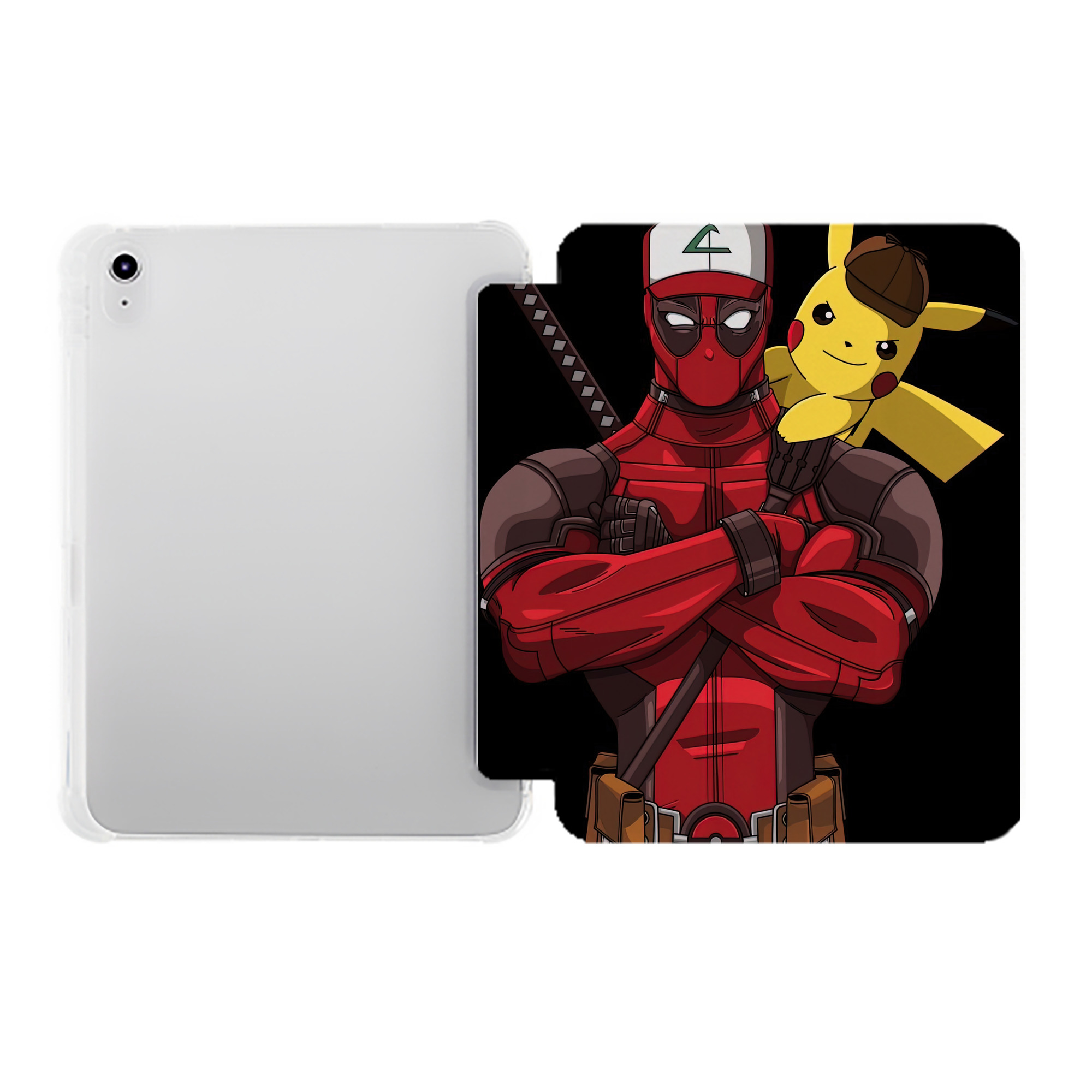 （画像用） Deadpool デッドプール IPad ケース ペン収納付き 三つ折りスタンド PUレザー×シリコン 対応機種9.5/10.5/10.9インチ